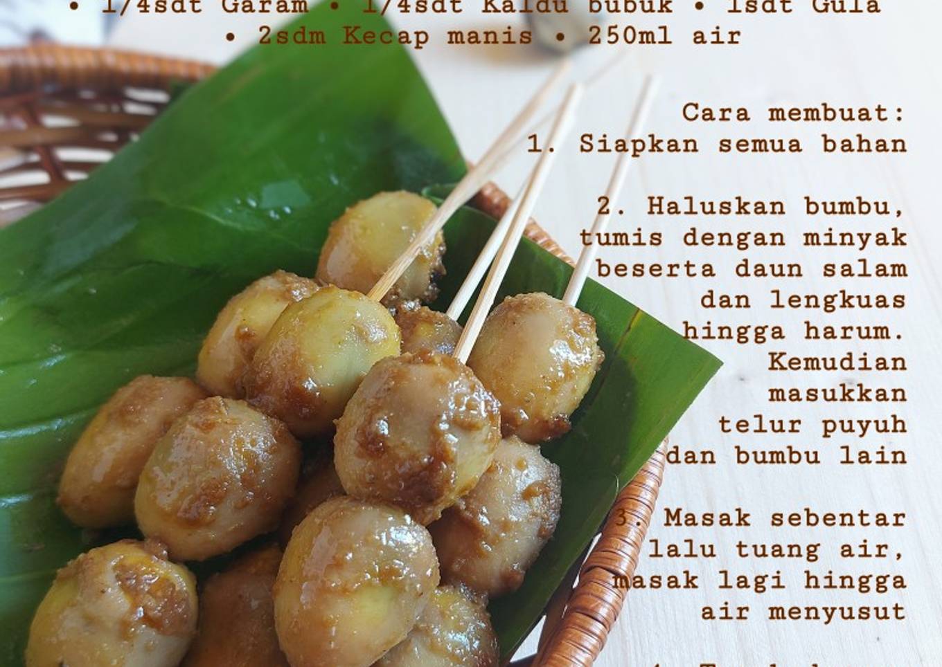 Sate Telur Puyuh || Spiedini di Quaglie