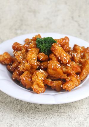 Foto resep Crispy Korean Chicken Popcorn with Honey Sesame Sauce