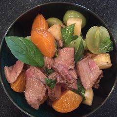 A picture of Steak Fruit Salad.