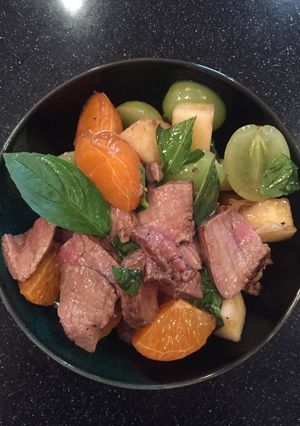 A picture of Steak Fruit Salad.