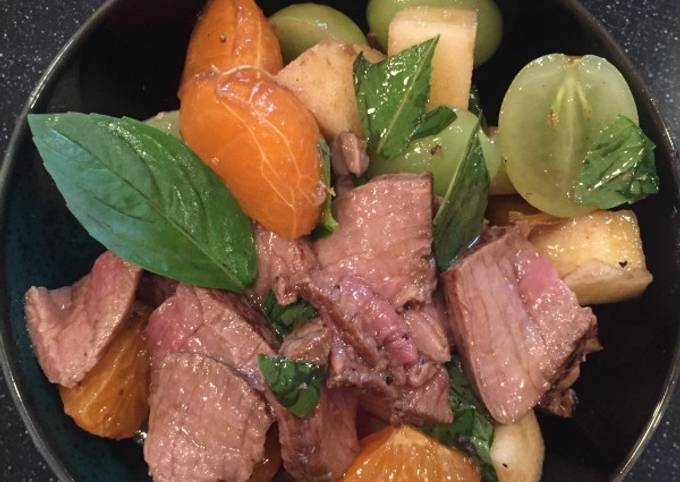 Steps to Make Favorite Steak Fruit Salad