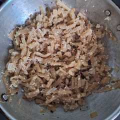 A picture of Banana stem poriyal.