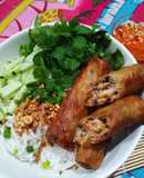 Bún Chả Giò Tôm (Vietnamese Shrimp Spring Roll Noodle Bowl)