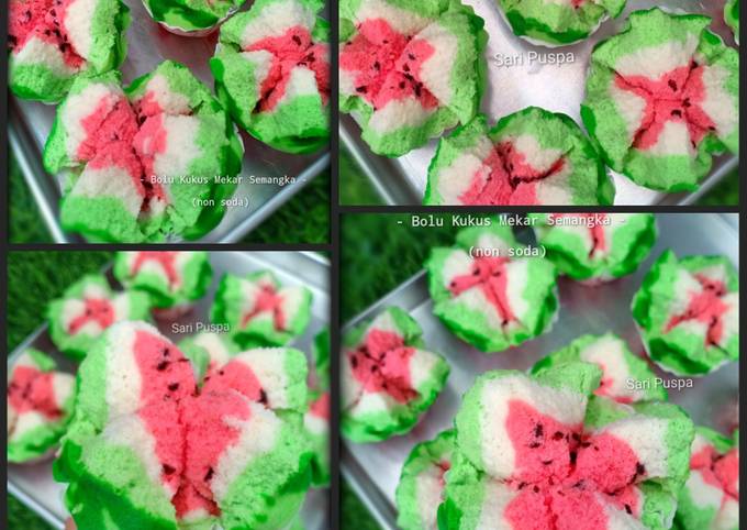 Bagaimana Membuat Bolu Kukus Mekar Semangka (non soda), Enak