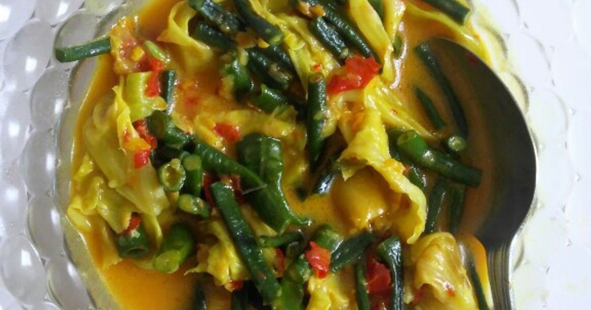 Gule kacang panjang ala masakan padang