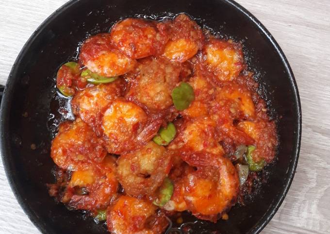 Udang balado pete simple