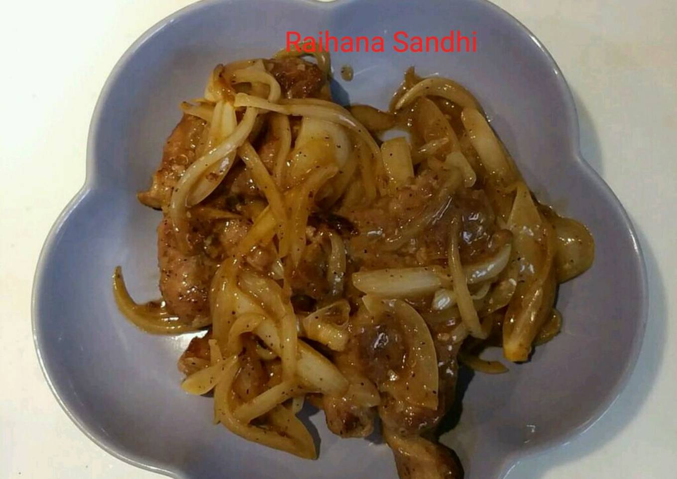 Pork cop tumis bawang bombai
