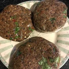 A picture of Vegan burgers.