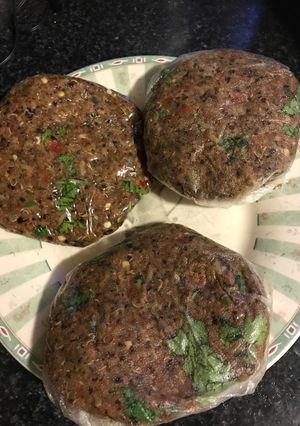 A picture of Vegan burgers.