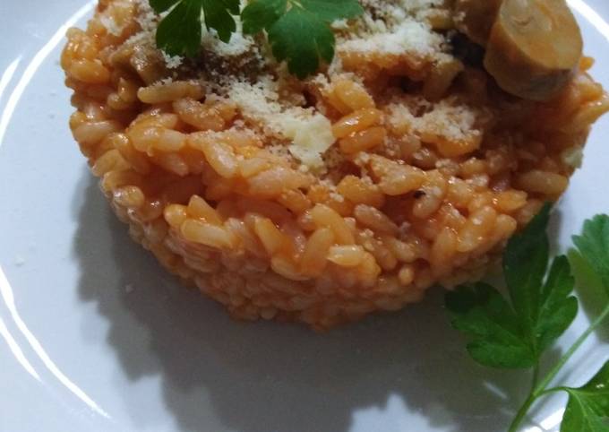 Ricetta di Preferito Risotto al pomodoro e funghi