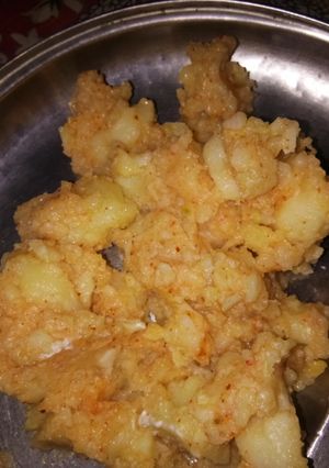 A picture of Navratri special aloo / potatoes.