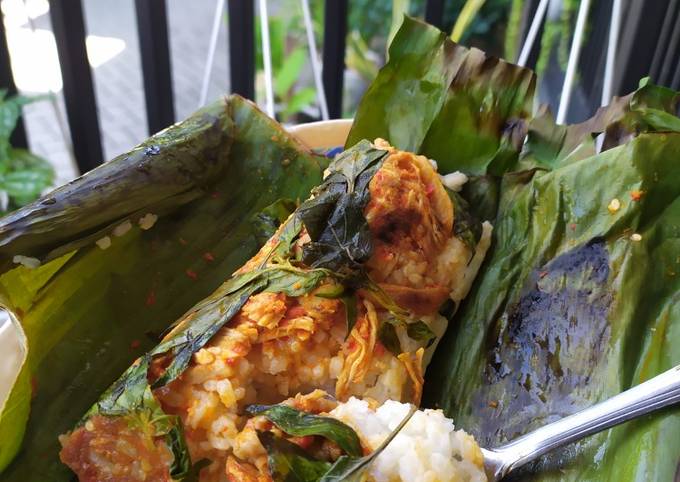 Nasi bakar ayam jamur