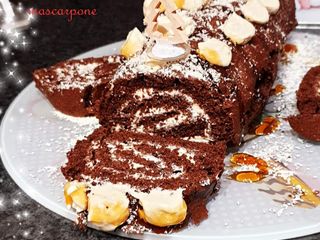 Bûche de Noël chocolat mascarpone 😋 #recettesdefete