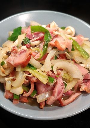 鴨賞炒洋蔥菇菇 的食譜成品照片