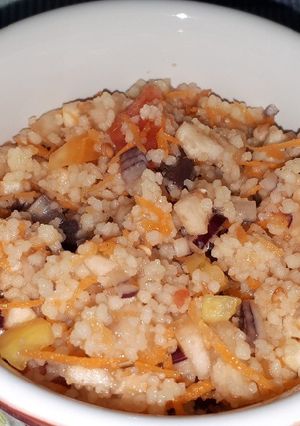 O poză a rețetei Salată de cus cus cu legume.