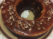 Una foto de chocoflan sin horno