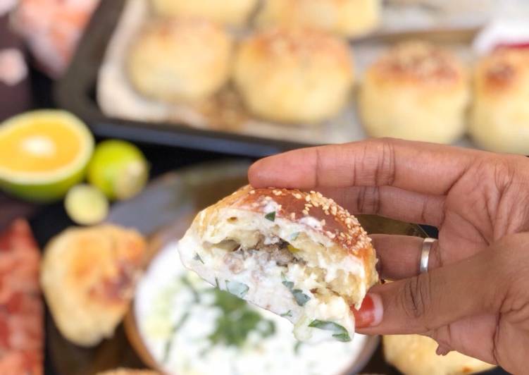 Steps to Make Quick Burger stuffed potatoes bread