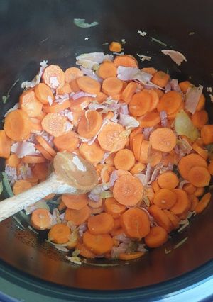 Une photo de Carottes carbonara cookeo