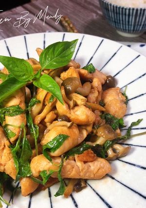 塔香蕈菇雞柳 的食譜成品照片