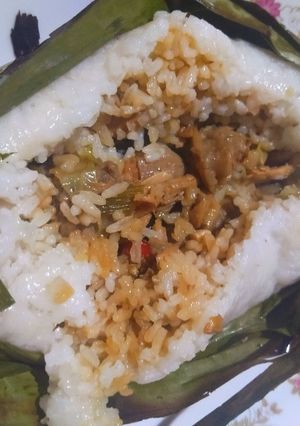 Foto resep Nasi bakar isi ayam suwir