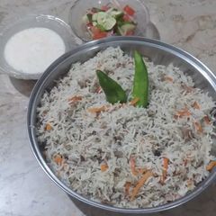 A picture of Beef Qeema Afghan Pulao.