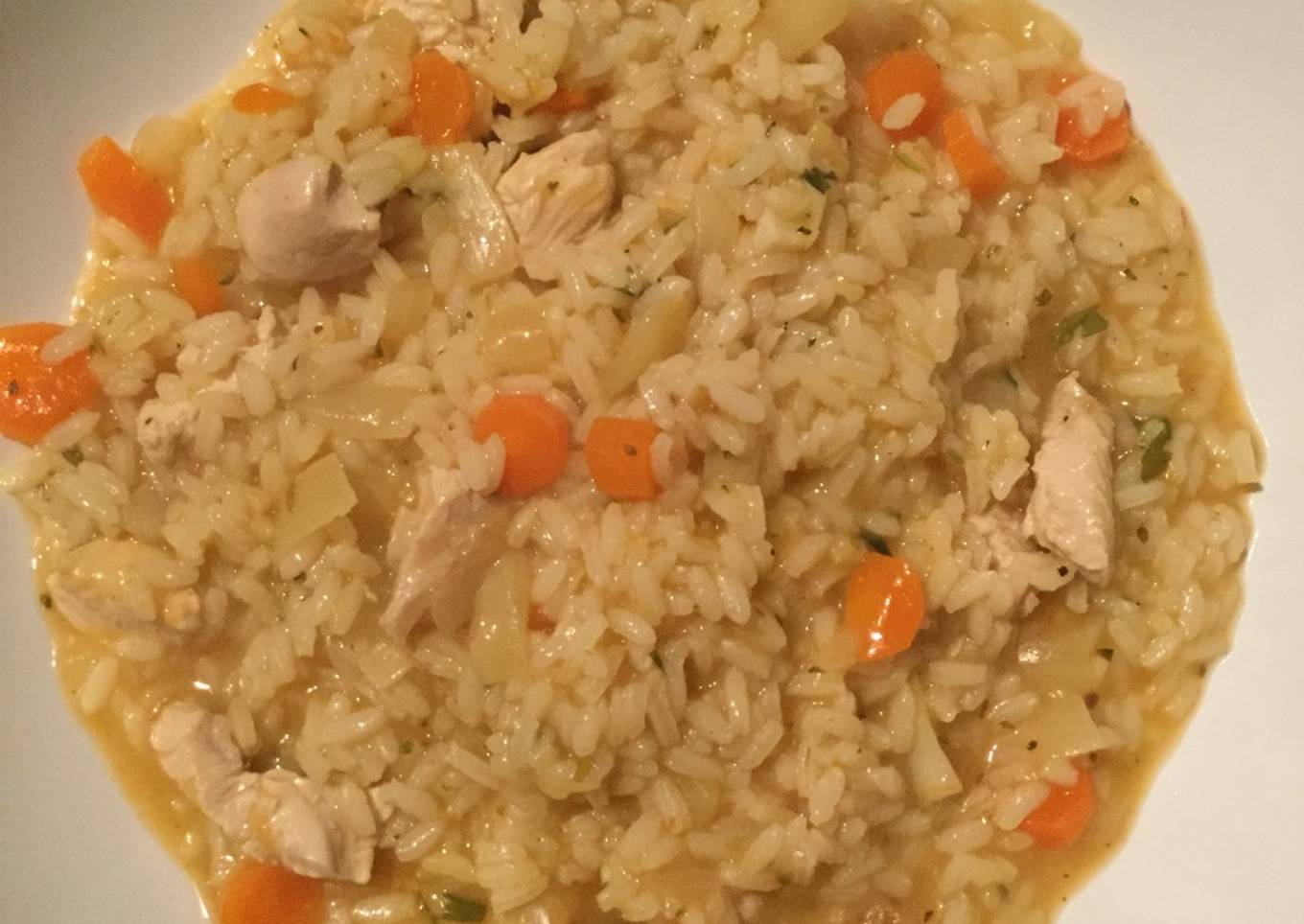 Chicken rice soup... always make it when i'm sick