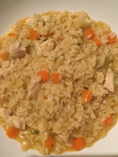 A picture of Chicken rice soup... always make it when i'm sick.