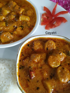 राजस्थानी गट्टे की सब्जी (gatte ki sabzi recipe in Hindi) रेसिपी मुख्य फोटो
