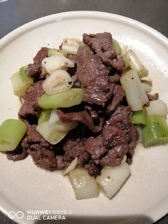 A picture of Sauteed Beef in Leeks.