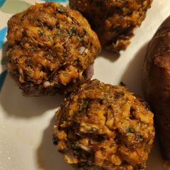 A picture of Salmon meatballs.