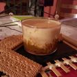 Natillas de turrón de Jijona con compota de manzana