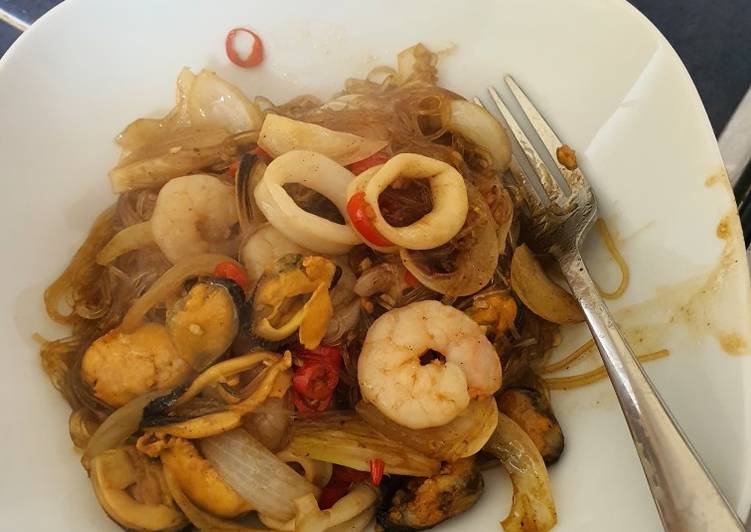 Resep Bihun goreng seafood gampil mudah 5 menit jadi yang sempurna