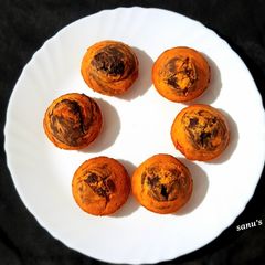 A picture of Eggless Marble Muffins.