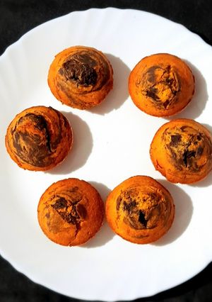 A picture of Eggless Marble Muffins.