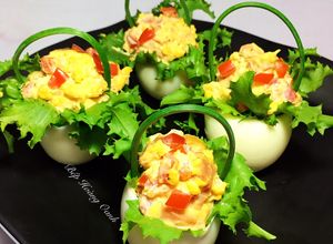 Hình của món Salad Trứng Xúc Xích.