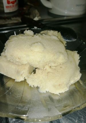 Una foto de Helado de banana con leche