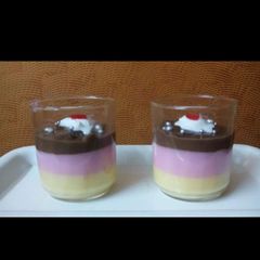 A picture of Tri - Coloured custard.