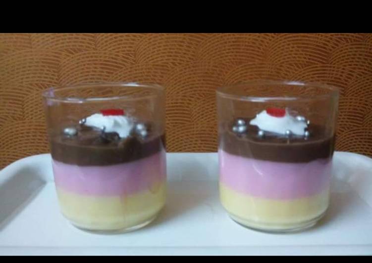 Simple Way to Make Any-night-of-the-week Tri - Coloured custard