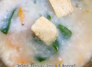 Gambar Bubur Bayam, Carrot dan Ayam (6 months baby)