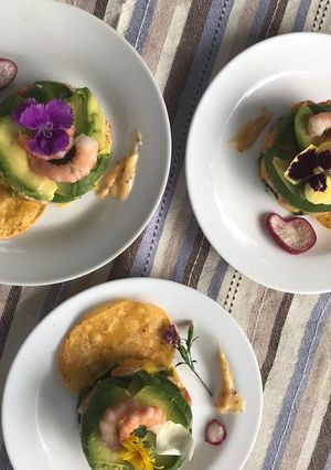 Una foto de Tartar de salmón y mango