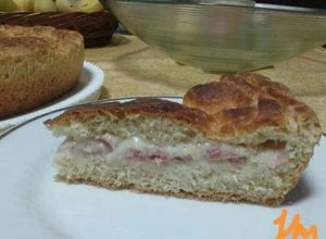 Foto di Torta rustica con mozzarella e prosciutto cotto