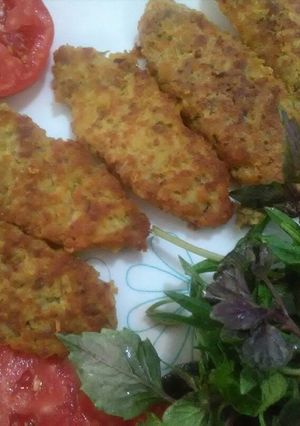 عکسی از دستور کوکو و‌ کتلت دال عدس و گوشت