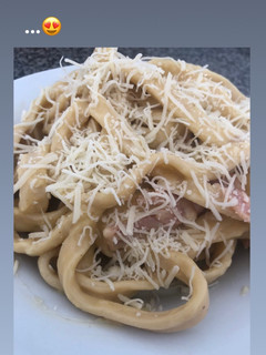 Una foto de Pasta carbonara