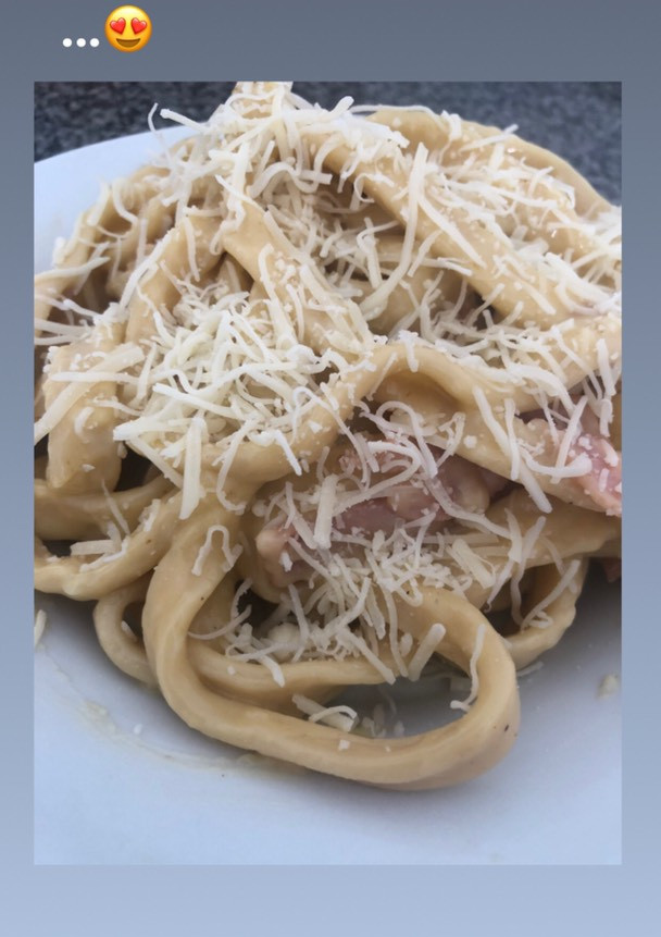 Una foto de Pasta carbonara