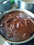 Mole rojo y arroz