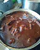 Mole rojo y arroz