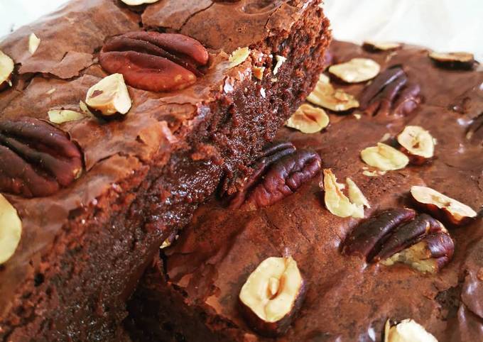 Brownie gourmand aux noisettes et noix de pécans 🐿️🍫