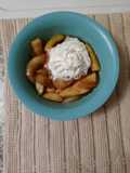 Southern fried apples with homemade whipped cream