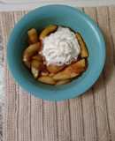 Southern fried apples with homemade whipped cream
