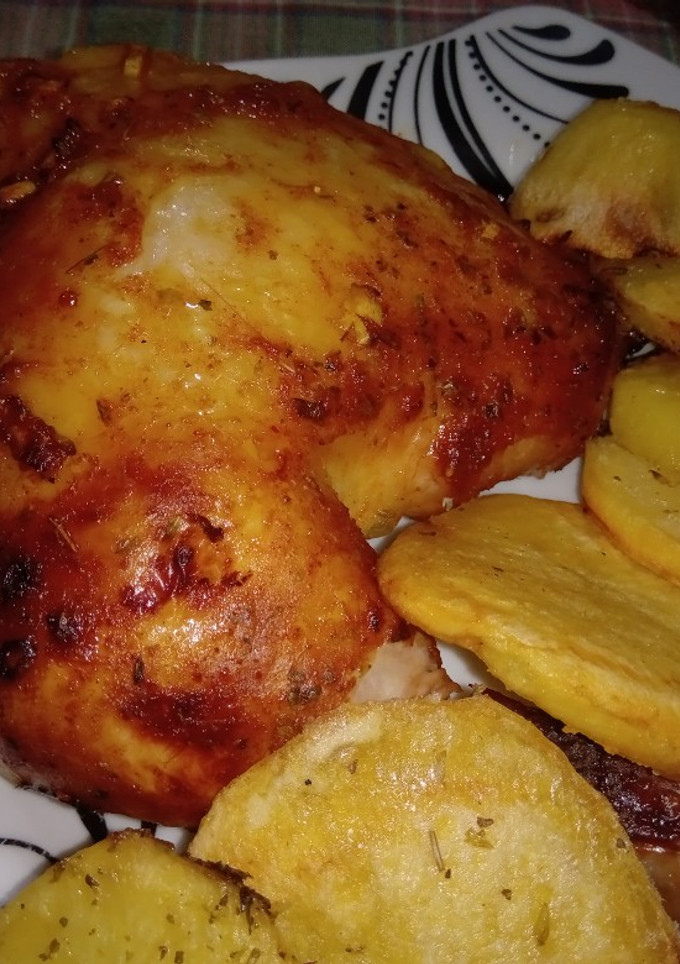 Una foto de Pollo con miel y mostaza al horno
